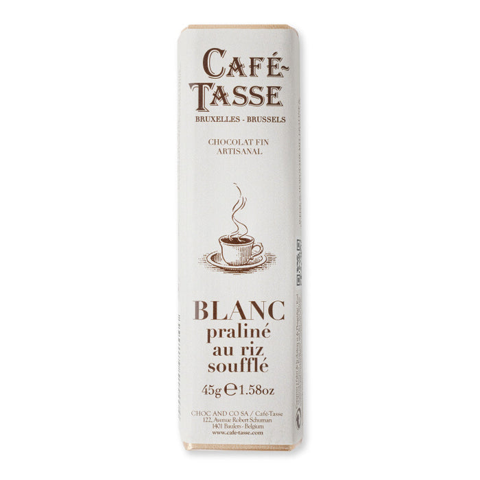 Tavoletta cioccolato Bianco con Nocciole pralinate e Riso soffiato 45g