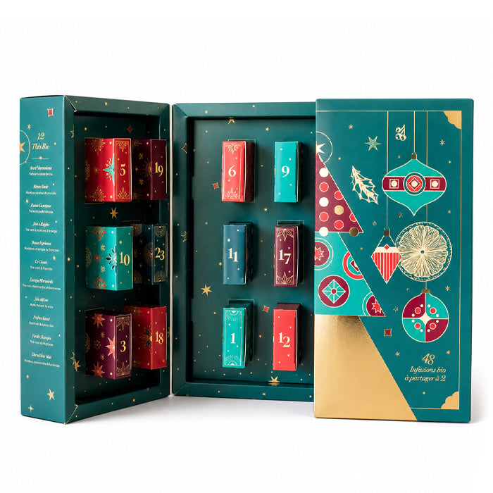 Calendario dell'avvento con 48 tè e tisane BIO