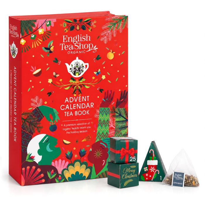 Calendario dell'Avvento "Tea Book" con tè e tisane BIO (rosso)