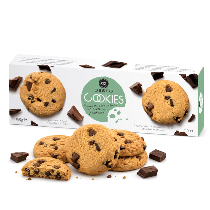 Cookies con cioccolato al latte e fondente 160g