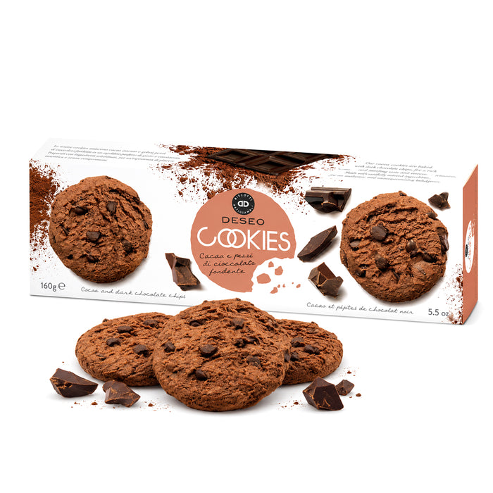 Cookies cacao e cioccolato fondente 160g