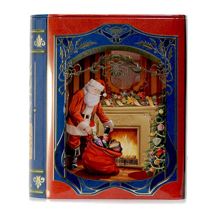 Libro di Natale "A Visit from St Nick" con Cioccolatini (blu)