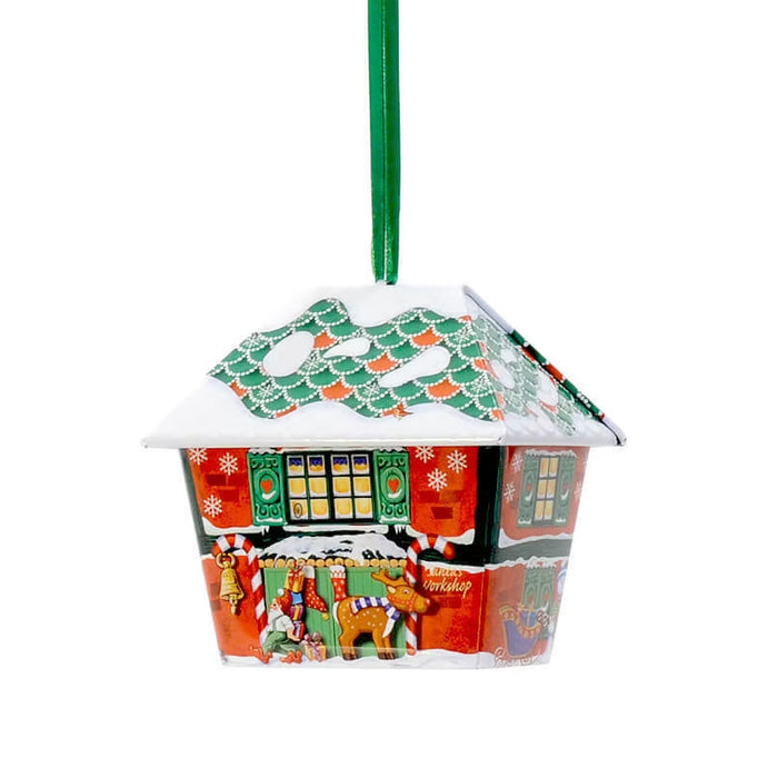 Mini casetta di Babbo Natale con cioccolatini al pistacchio