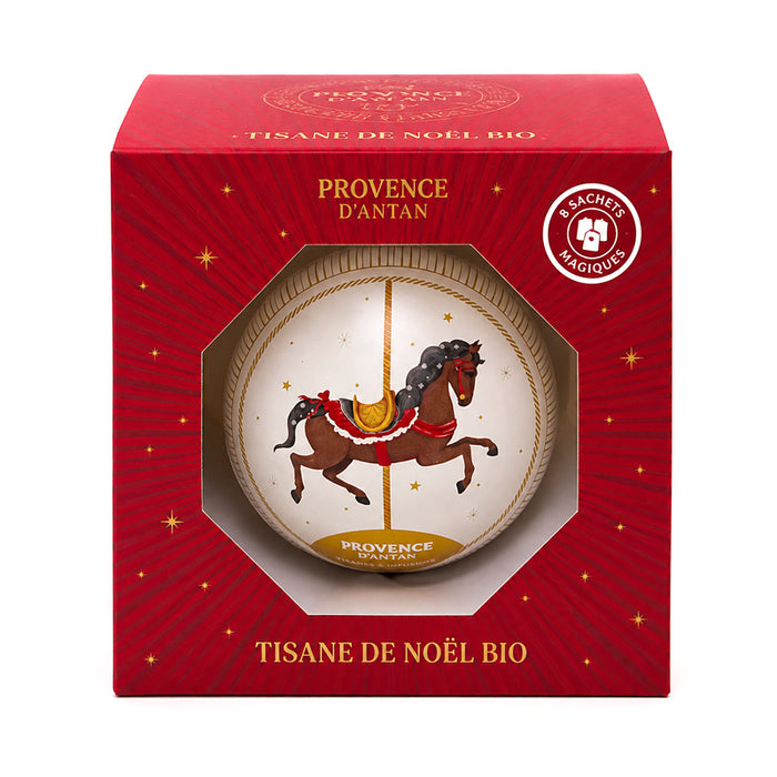 Pallina di Natale con tisane BIO 8 filtri (bianca)