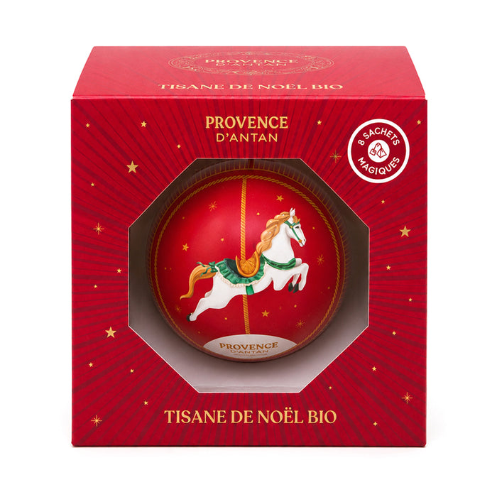 Pallina di Natale con tisane BIO 8 filtri (rossa)