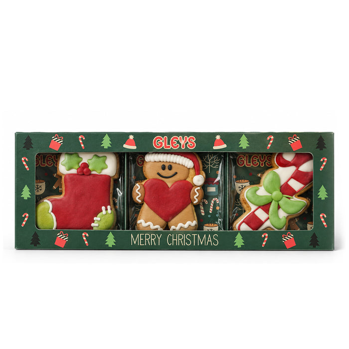 Tris di biscotti Natalizi decorati 180g