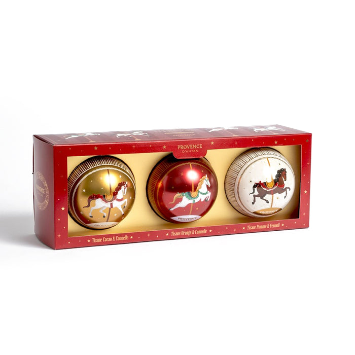 Set 3 Palline di Natale con tisane BIO 24 filtri