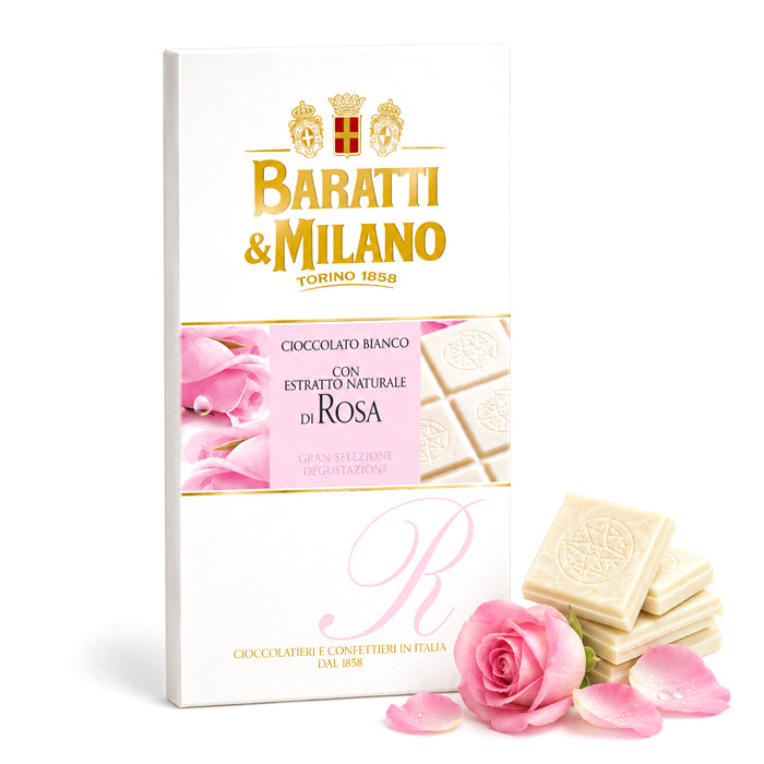 Tavoletta Cioccolato Bianco alla Rosa 75g
