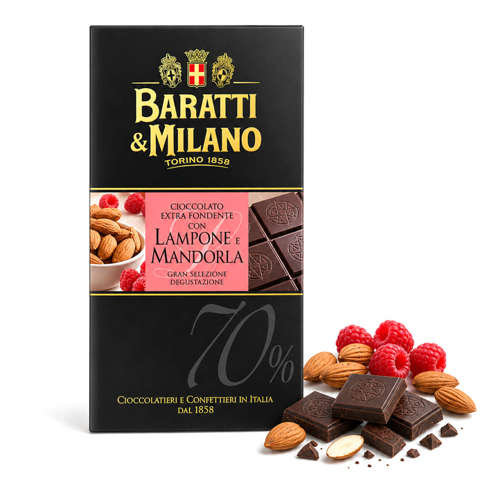 Tavoletta Fondente 70% Lampone e Mandorle 75g