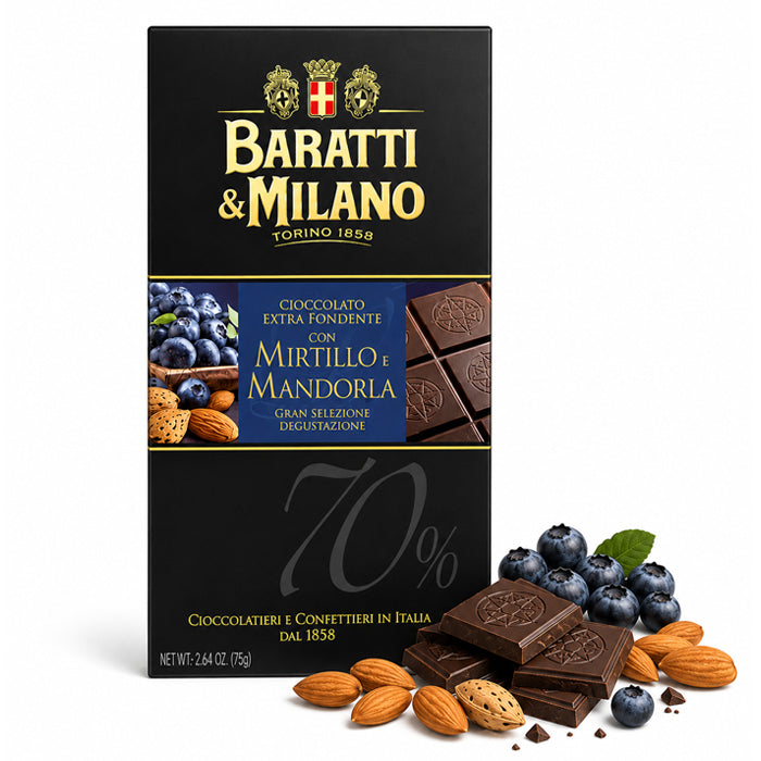 Tavoletta Fondente 70% con Mirtilli e Mandorle75g