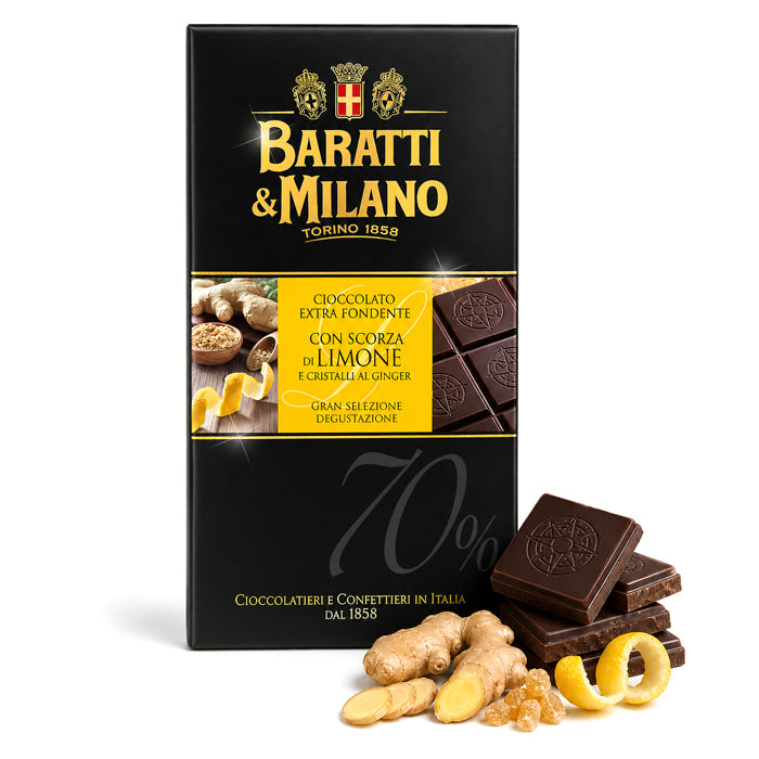 Tavoletta Fondente 70% con Limone e zenzero 75g