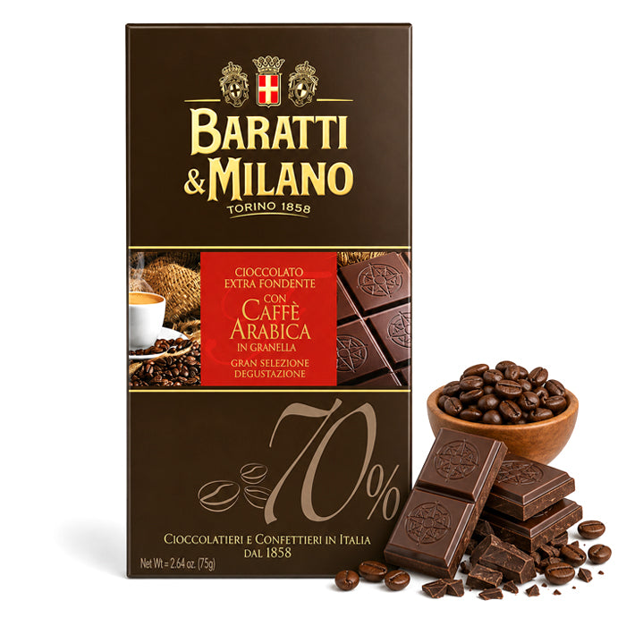 Tavoletta Fondente 70% con Caffè Arabica 75g