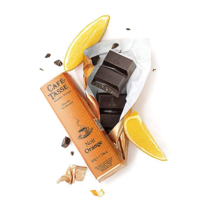 Barretta di cioccolato fondente all’Arancia 45g