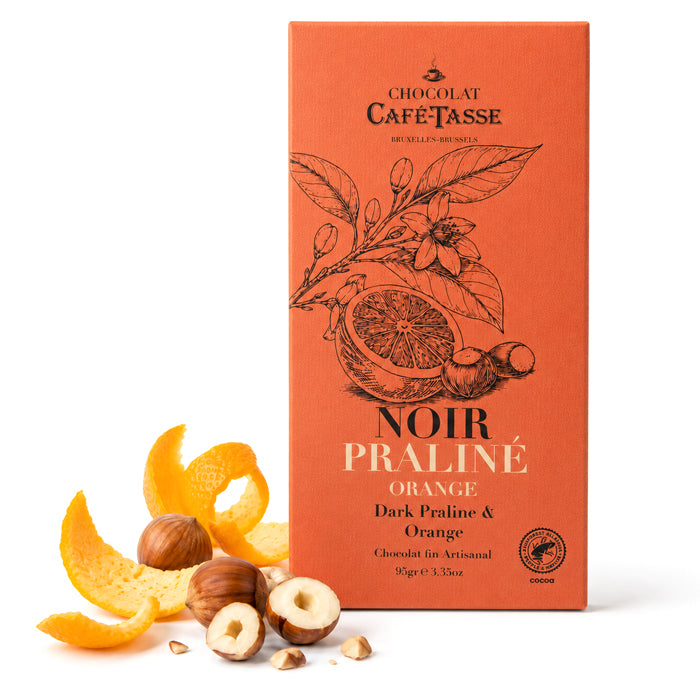 Tavoletta Fondente pralinata all’Arancia 95g