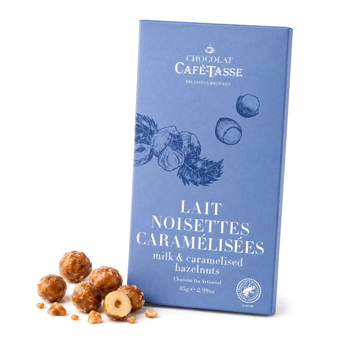 Tavoletta di cioccolato con nocciole caramellate 85g