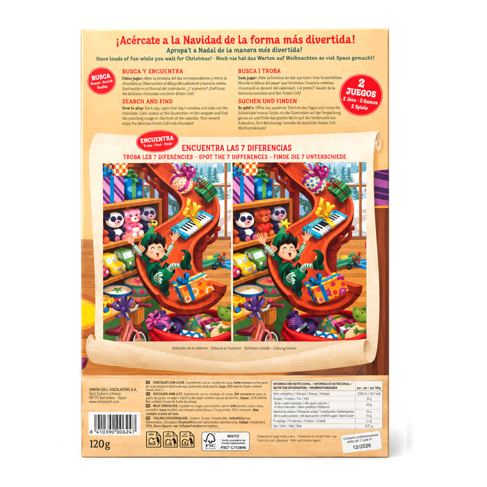 Calendario dell’avvento "Santa’s Workshop" con cioccolatini 120g