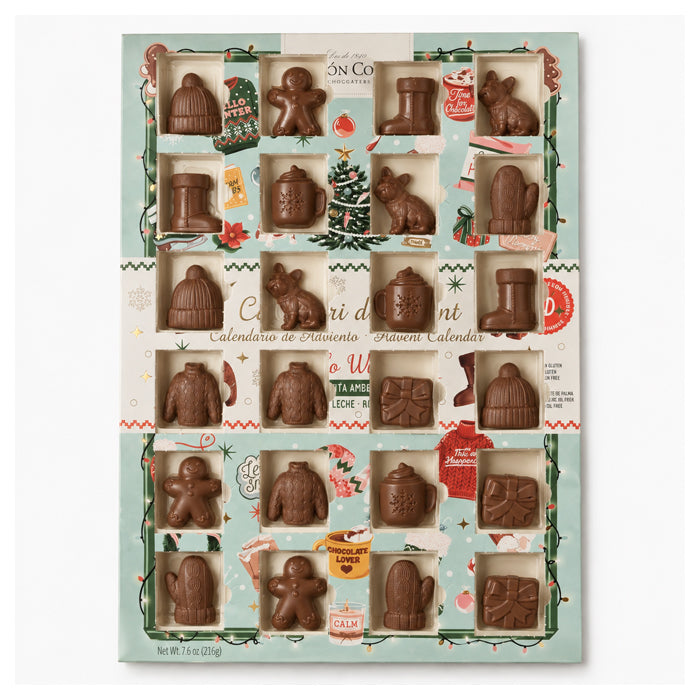 Calendario dell’avvento "Hello Winter" con figure 3D di cioccolato 216g