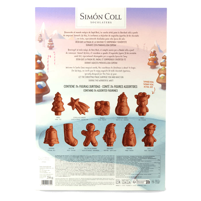 Calendario dell’avvento "Santa" con figure 3D di cioccolato 216g