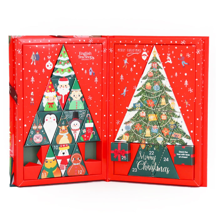 Calendario dell'Avvento "Tea Book" con tè e tisane BIO (rosso)