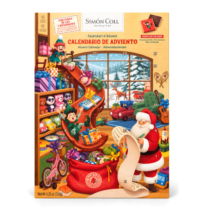 Calendario dell’avvento "Santa’s Workshop" con cioccolatini 120g