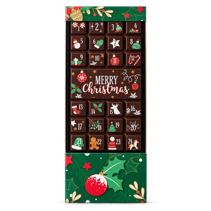 Calendario dell’Avvento Tavoletta di Cioccolato fondente 70g
