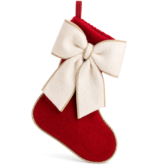 Calza della Befana “White Bow” Rossa – 40 cm