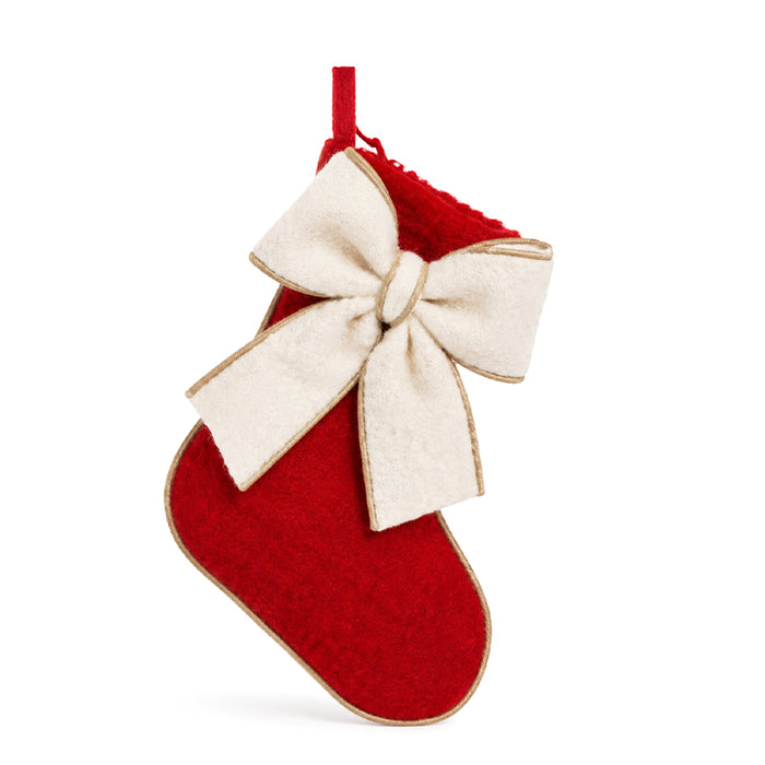 Calza della Befana “White Bow” Rossa – 30 cm