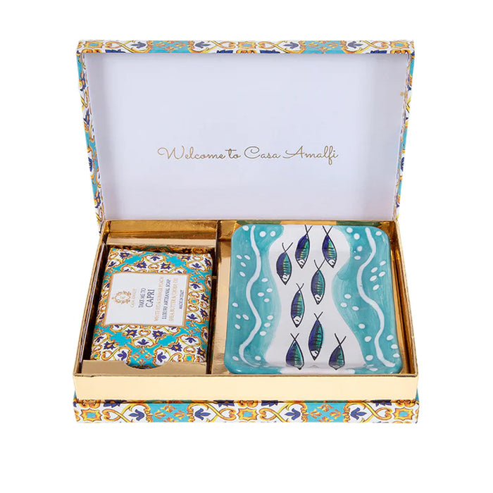 Confezione "Capri" con Maiolica Vietrese e sapone