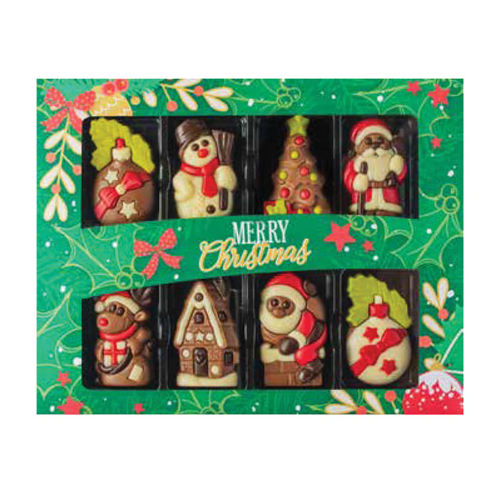 Box "Merry Christmas" con soggetti natalizi di cioccolato 80g