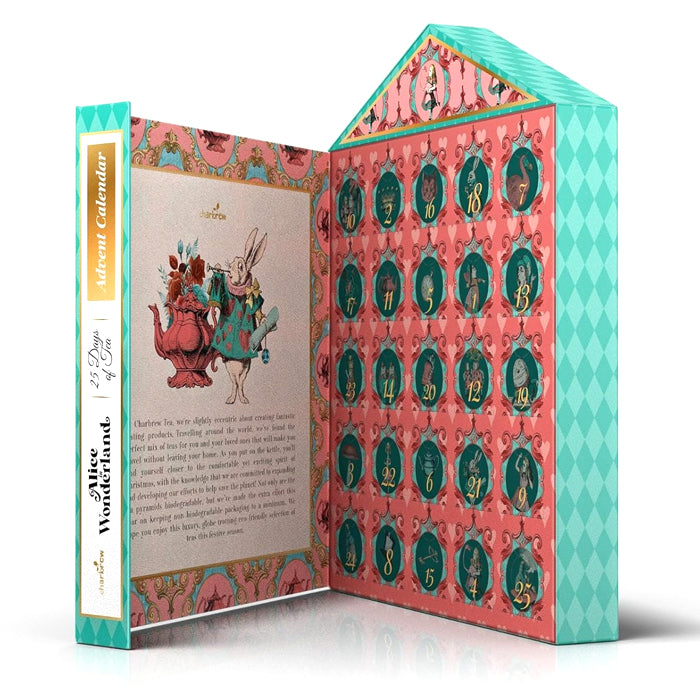 Calendario dell'avvento "Alice in Wonderland" con tè e tisane