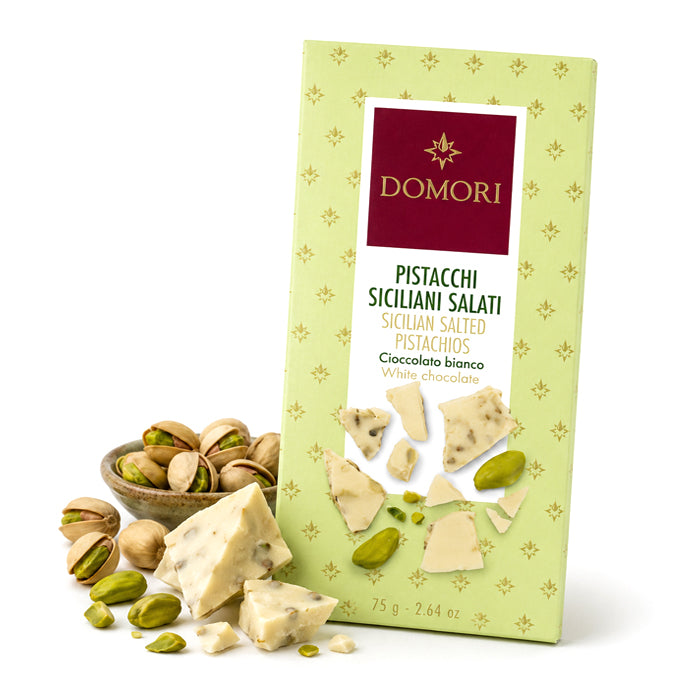 Tavoletta "Antologia" Bianco con Pistacchi 75g