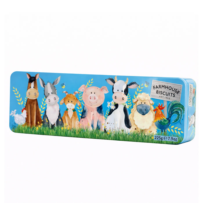 Scatola "Farmyards Animals" con biscotti 225g