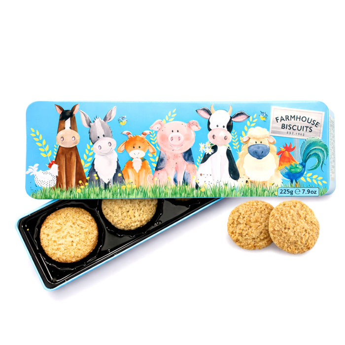 Scatola "Farmyards Animals" con biscotti 225g
