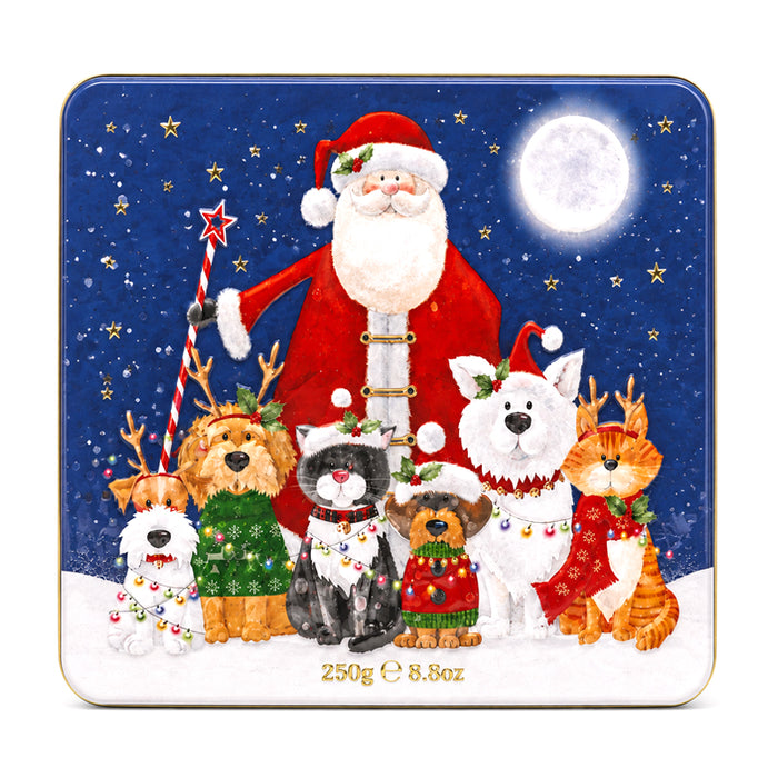 Scatola "Santa with Cats and Dogs" con Biscotti inglesi 250g