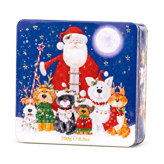 Scatola "Santa with Cats and Dogs" con Biscotti inglesi 250g