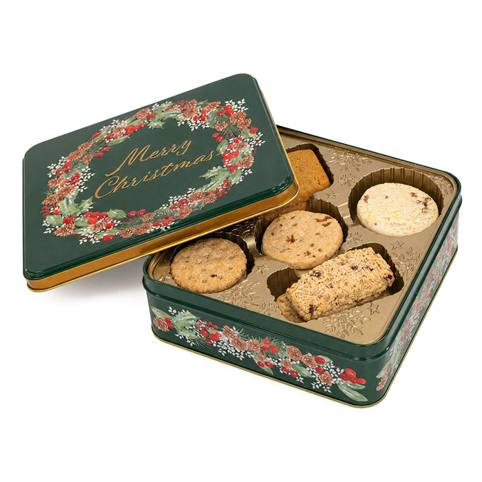 Scatola "Ghirlanda di Natale" con biscotti 400g