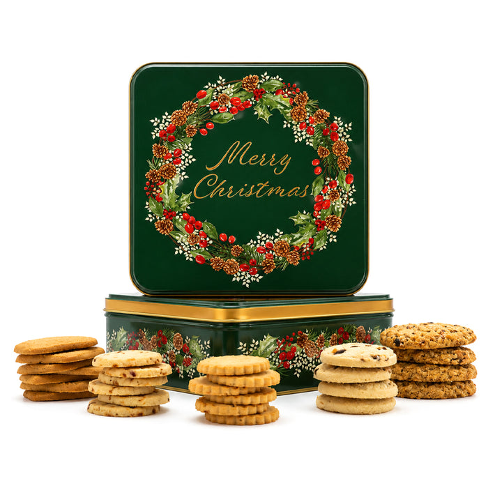 Scatola "Ghirlanda di Natale" con biscotti 400g