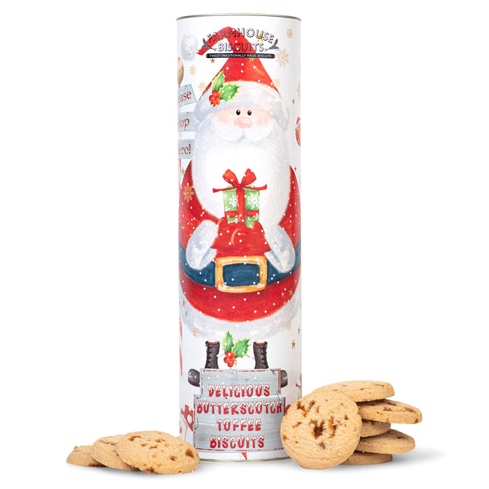 Maxi tubo 'Babbo Natale' con biscotti al caramello salato 200g