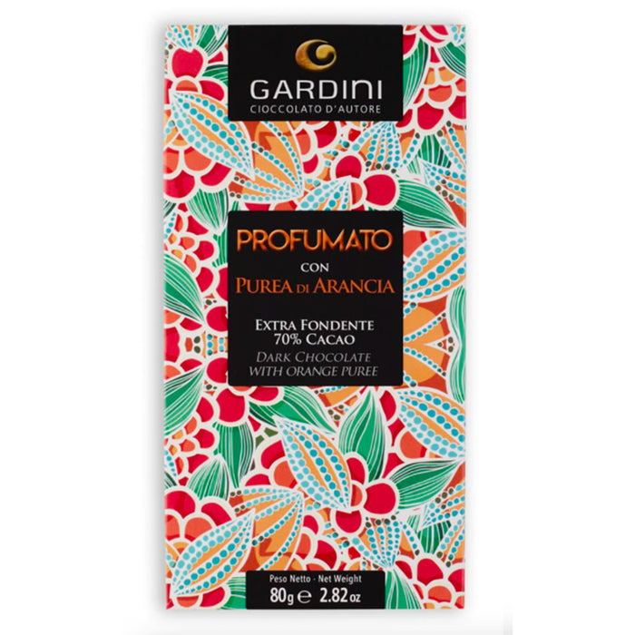 Tavoletta Extra fondente con purea di arancia 80g