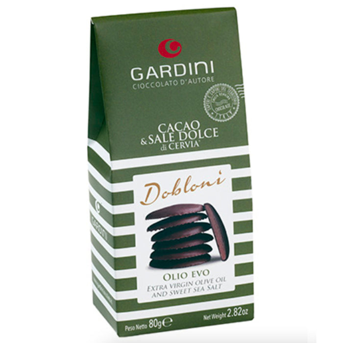 Dobloni fondenti con Olio EVO e Sale dolce di Cervia 80g