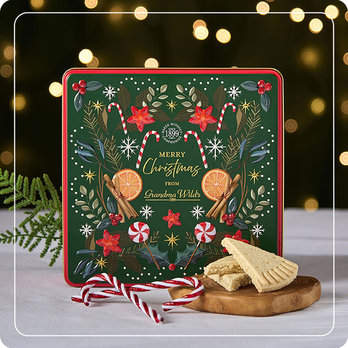 Scatola "Candy Cane" con biscotti inglesi 400g