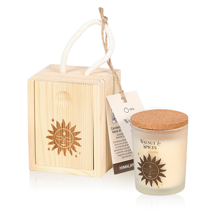 Candela Noci & Spezie in box legno 70g
