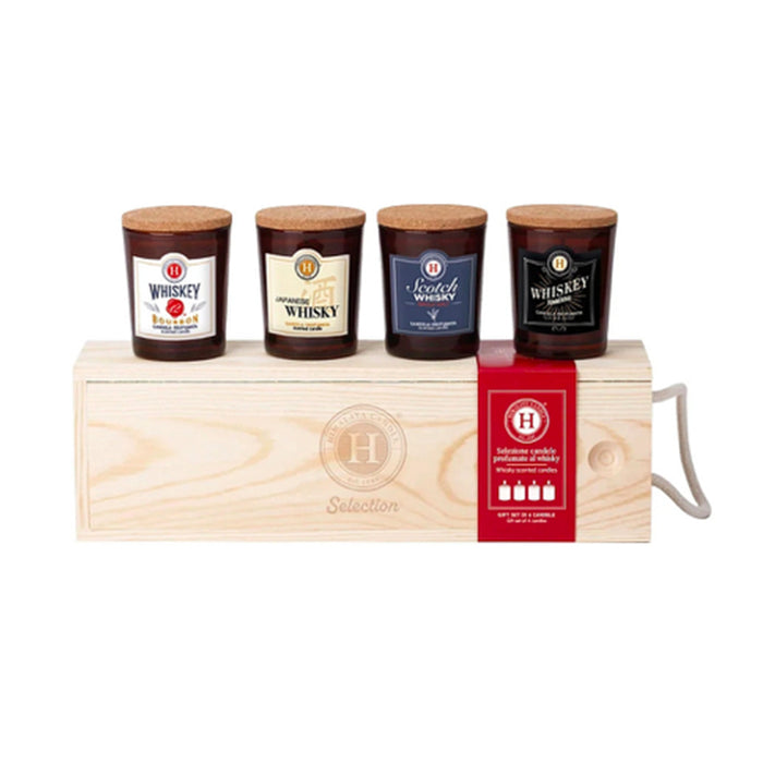 Set Candele al Whisky in box legno 4x75g