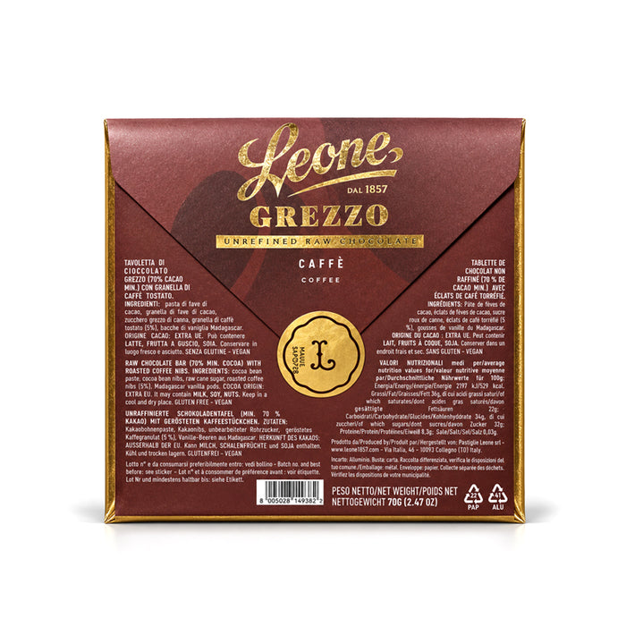Tavoletta fondente "Grezzo" al caffè 70g