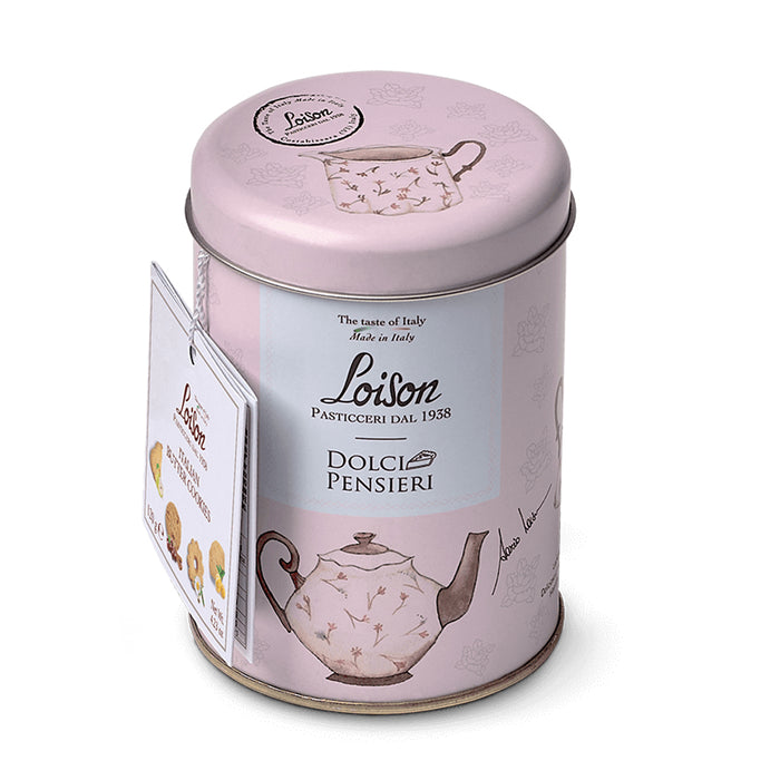 Latta "Dolci Pensieri" con biscottini assortiti 120g (rosa)