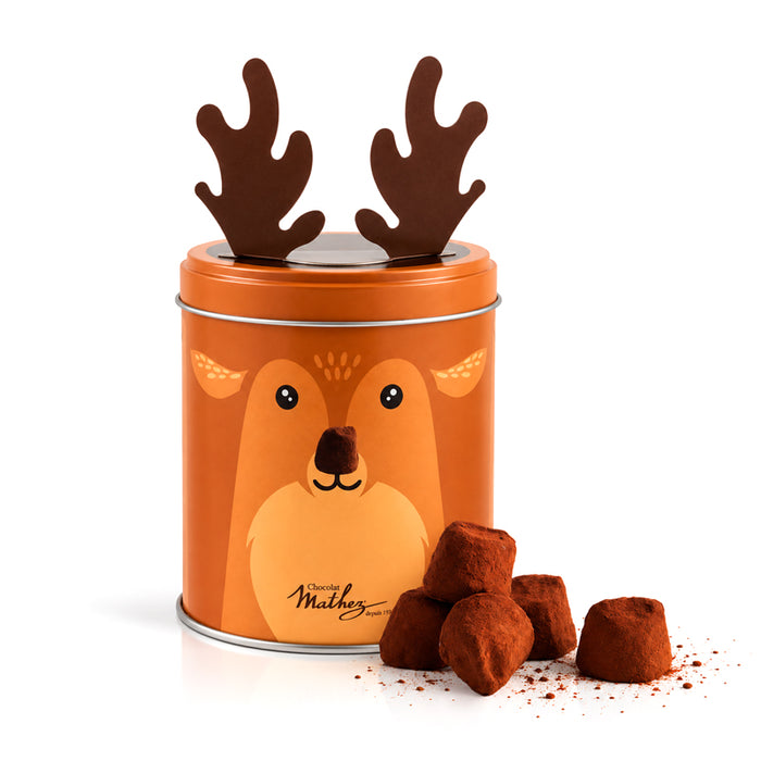 Scatola "Renna" con Tartufini di cioccolato 100g