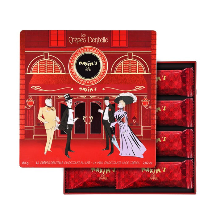 Scatola regalo con Crepes dentelle al cioccolato 80g