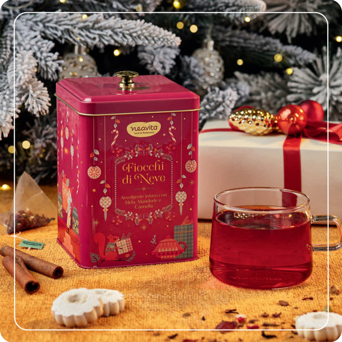 Biscottiera di Natale con Infuso "Fiocchi di Neve"