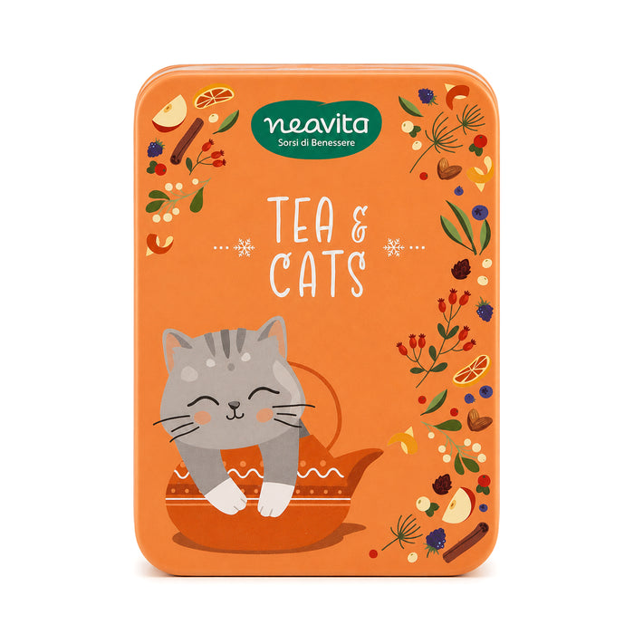 Mini Tin "Tea & Cats" con tisane BIO