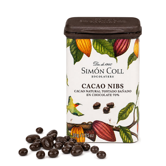 Nibs di Cacao ricoperti di Cioccolato Fondente 70% 30g